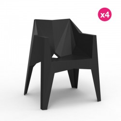 Set von 4 Stühlen voxel Vondom schwarz