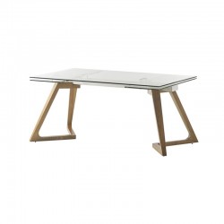 Expandable Glass and Wood Table 160-240 Tate KosyForm