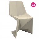 Set of 4 Vondom Voxel Futuristic Chairs Ecru