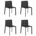 Set of 4 armchairs Vondom Kes black