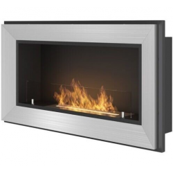 SIMPLEfire Frame 900 stainless steel bioethanol fireplace with 1 pane of glass